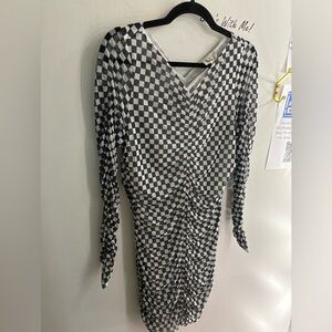 Baum Und Pferdgarten black and white long sleeve check dress